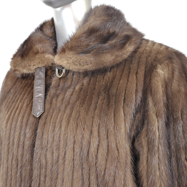 Lunaraine Mink Corded Jacket Reversible to Leather- Size M