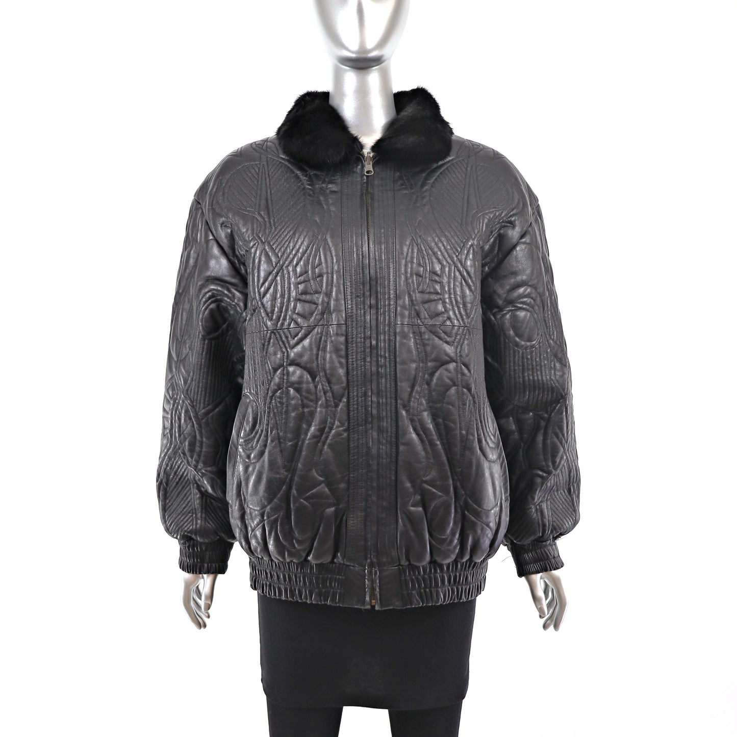 Black Mink Jacket Reversible to Leather - Size M