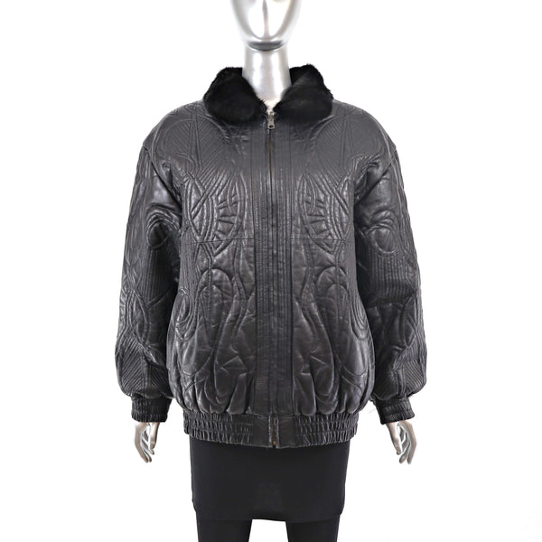 Ranch Mink Jacket Reversible to Leather - Size M