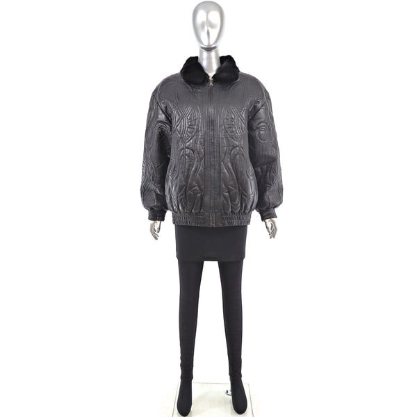 Ranch Mink Jacket Reversible to Leather - Size M