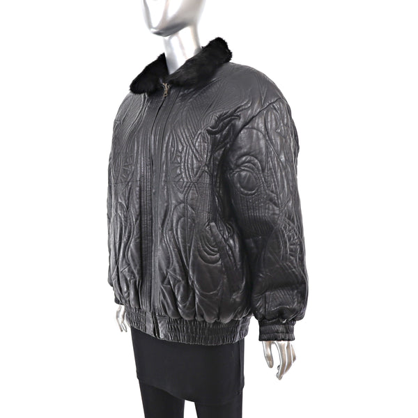 Ranch Mink Jacket Reversible to Leather - Size M