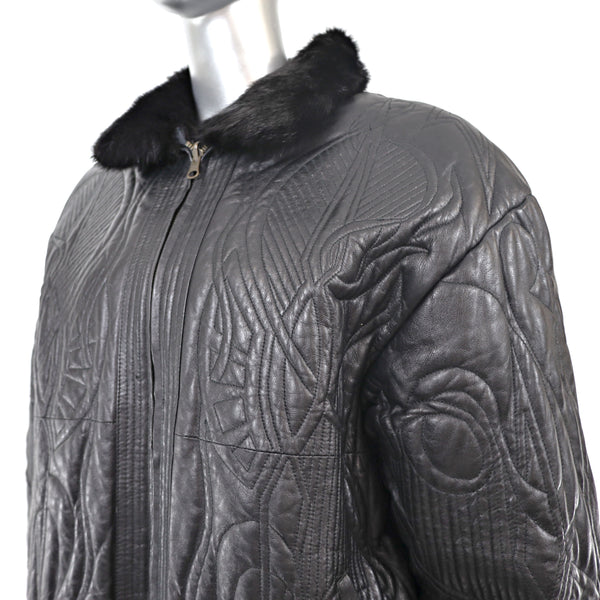 Ranch Mink Jacket Reversible to Leather - Size M