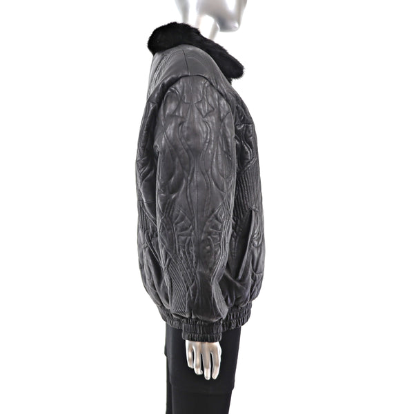 Ranch Mink Jacket Reversible to Leather - Size M