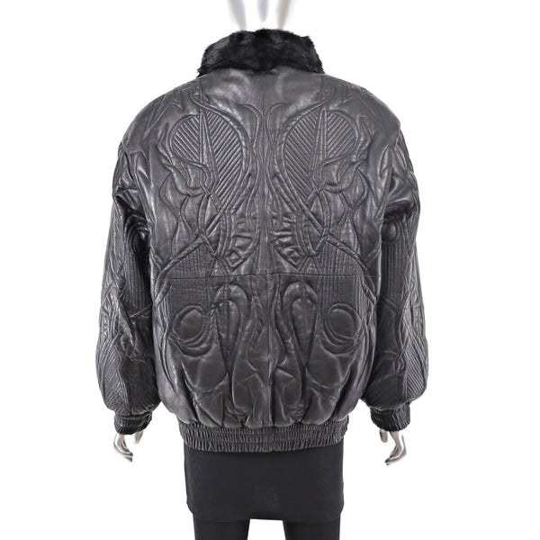 Ranch Mink Jacket Reversible to Leather - Size M