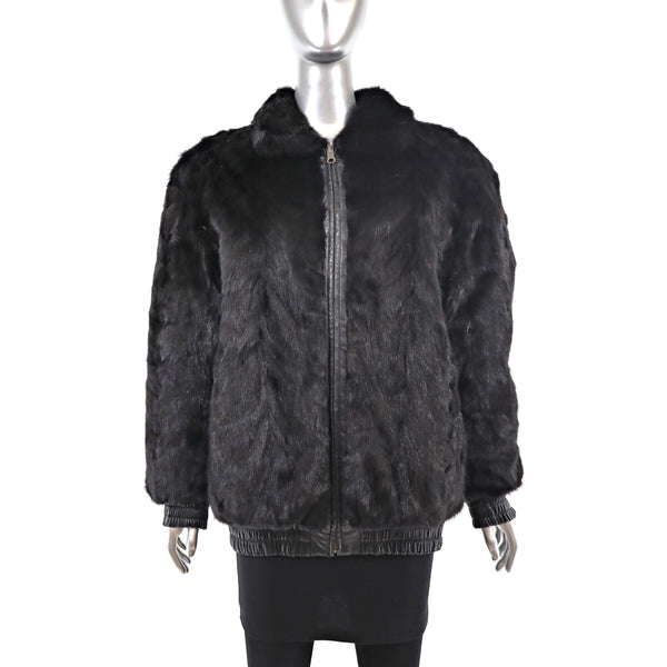 Ranch Mink Jacket Reversible to Leather - Size M