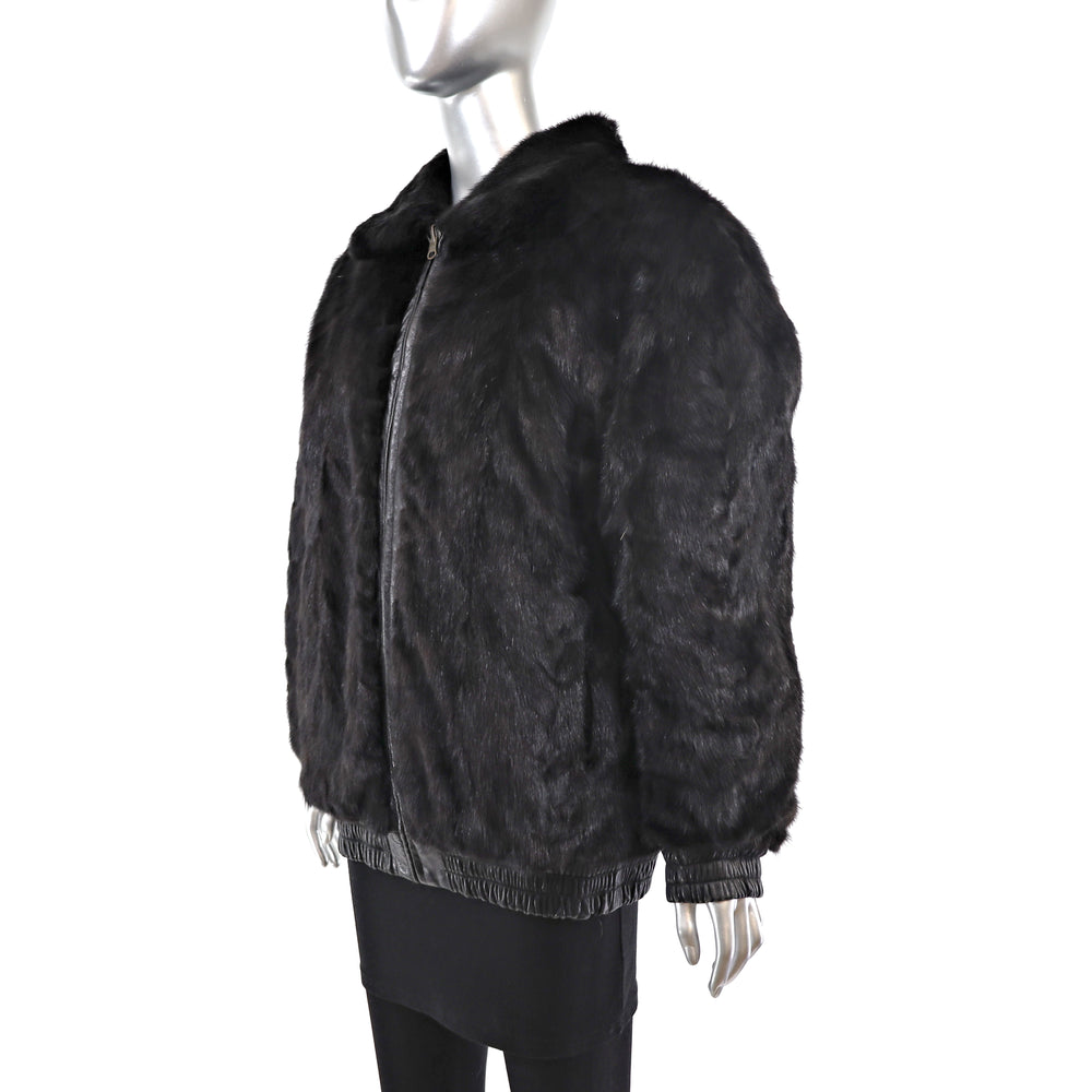 Ranch Mink Jacket Reversible to Leather - Size M