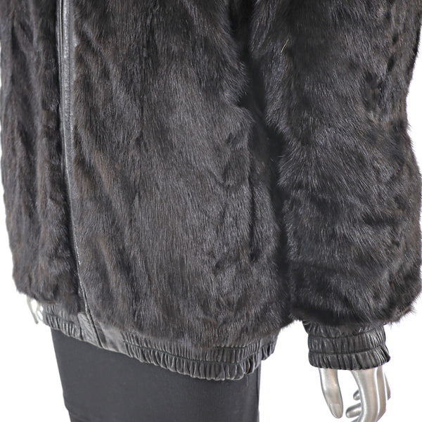Ranch Mink Jacket Reversible to Leather - Size M