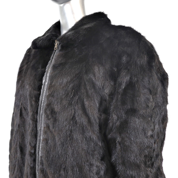 Ranch Mink Jacket Reversible to Leather - Size M