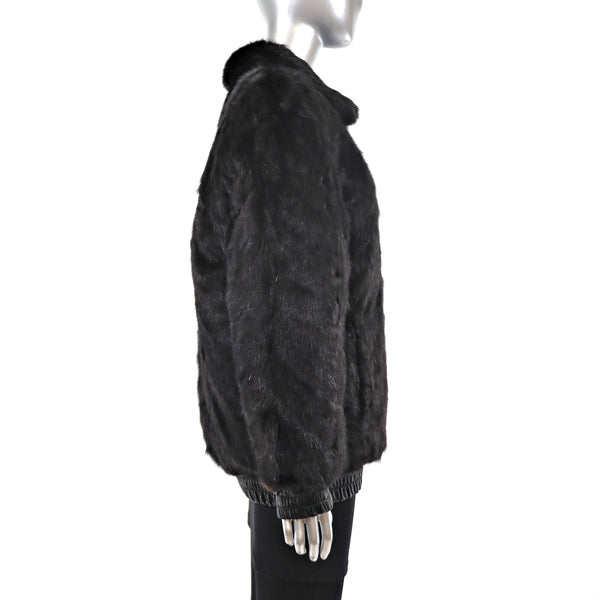 Ranch Mink Jacket Reversible to Leather - Size M