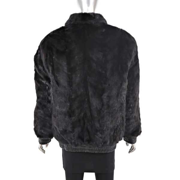 Ranch Mink Jacket Reversible to Leather - Size M