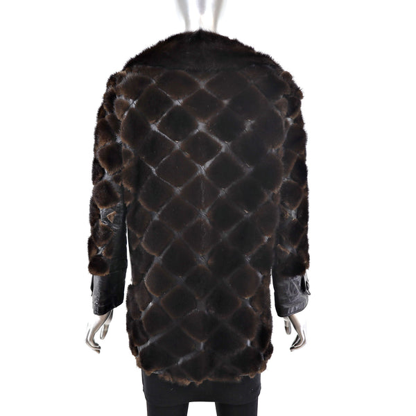 Mahogany Mink and Leather Jacket- Size L