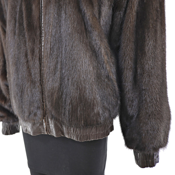 Unisex Mahogany Mink Jacket Reversible to Leather- Size M (Men's S)