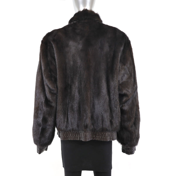 Unisex Mahogany Mink Jacket Reversible to Leather- Size M (Men's S)