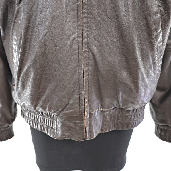Unisex Mahogany Mink Jacket Reversible to Leather- Size M (Men's S)