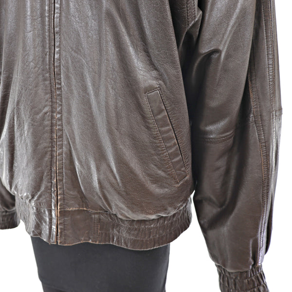 Unisex Mahogany Mink Jacket Reversible to Leather- Size M (Men's S)