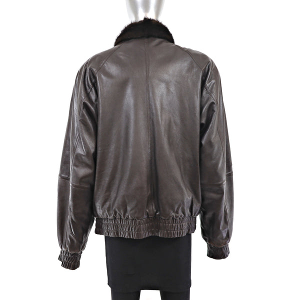 Unisex Mahogany Mink Jacket Reversible to Leather- Size M (Men's S)
