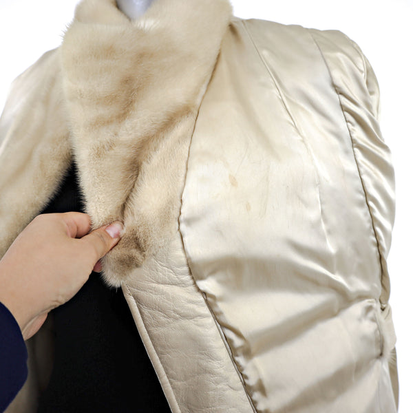 Tourmaline Mink Jacket with Leather Insert- Size M