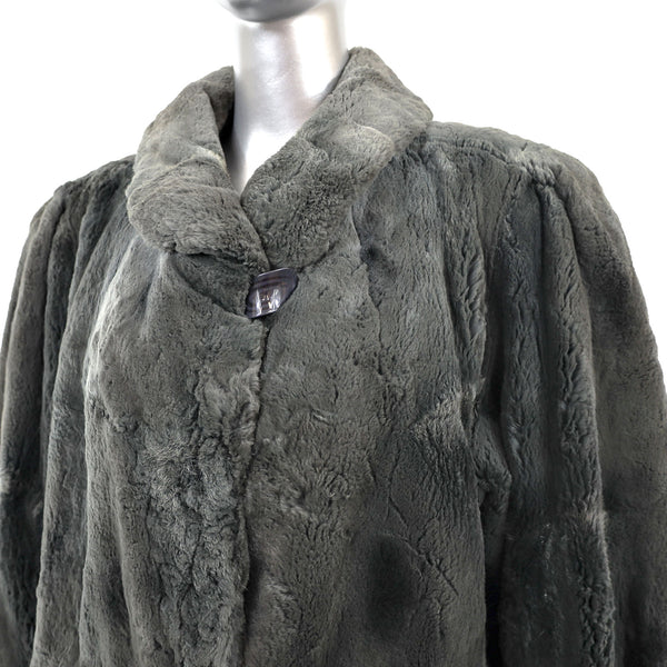 Olive Green Sheared Mink Jacket- Size XL