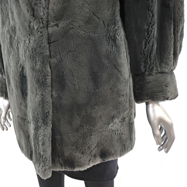 Olive Green Sheared Mink Jacket- Size XL