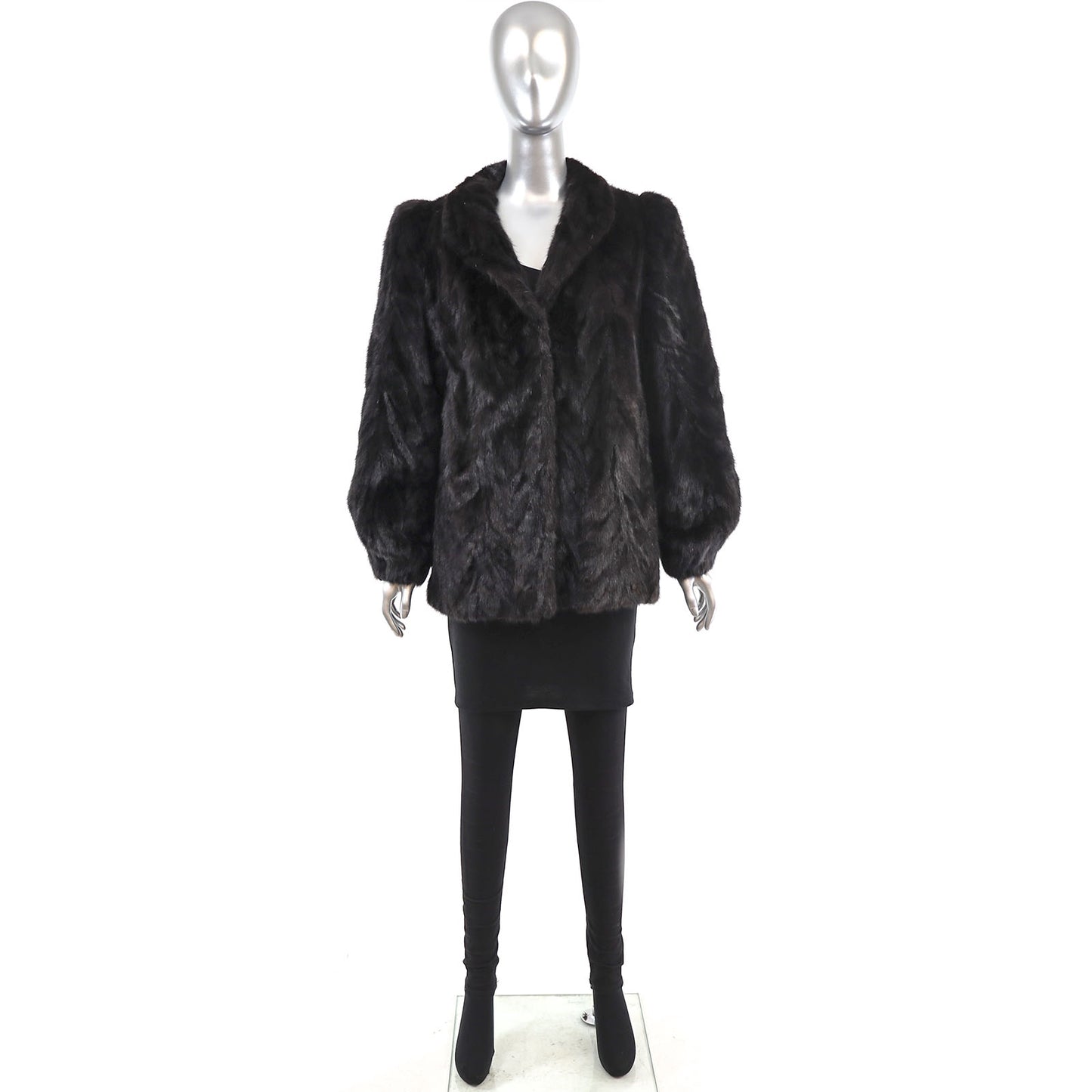 Mahogany Section Mink Jacket- Size S