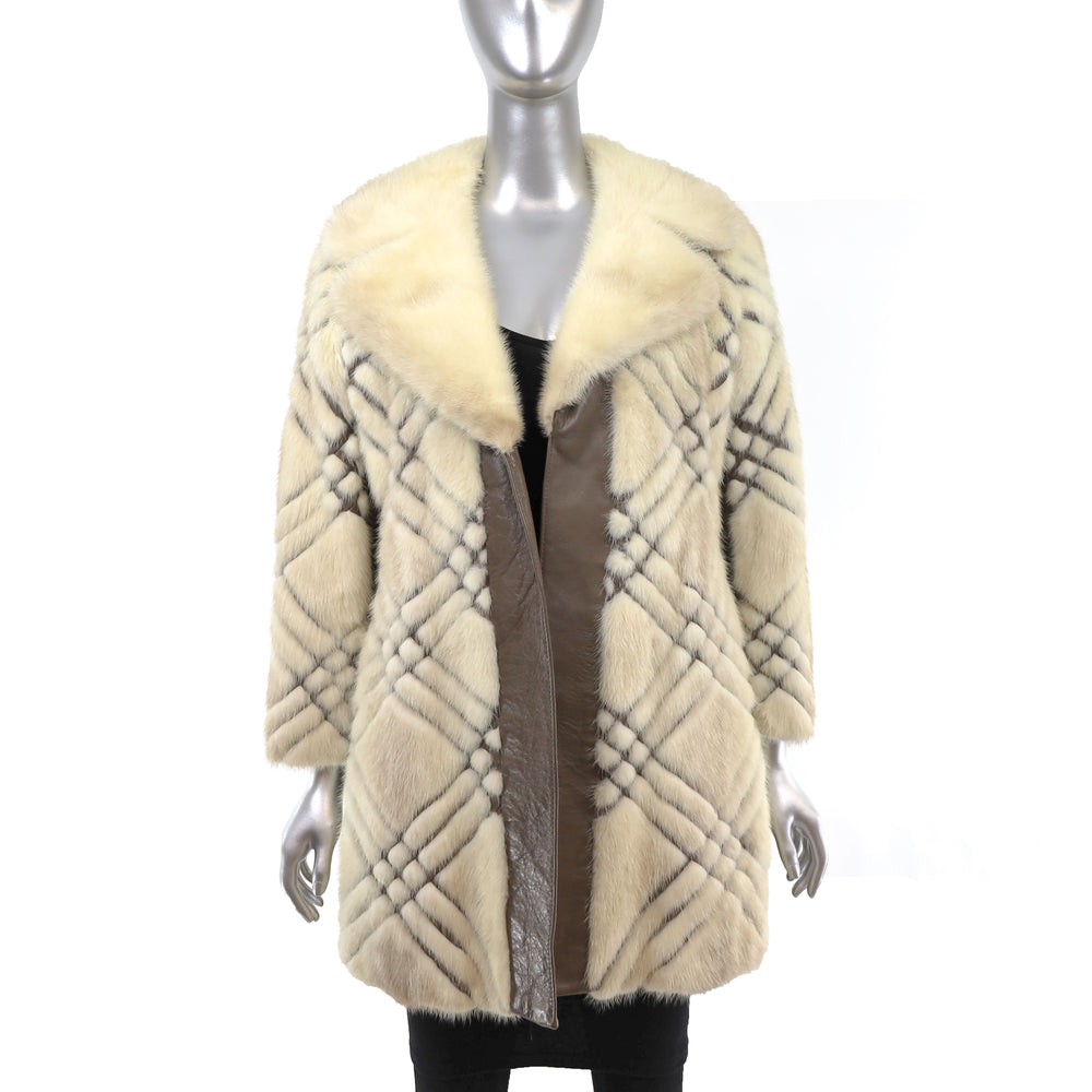 Mink and Leather Jacket- Size S