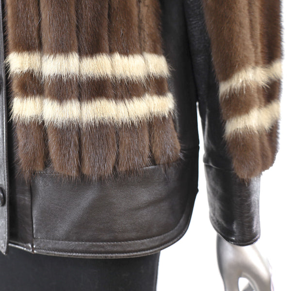 Mink and Leather Jacket- Size S