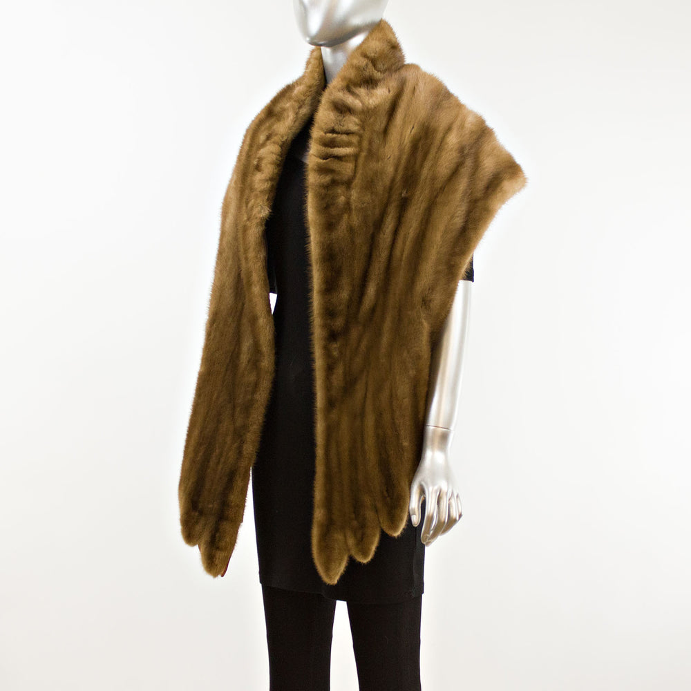 Mahogany Mink Stole- Free Size (Vintage Furs)