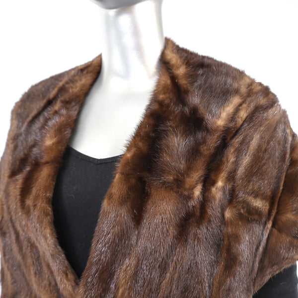 Mahogany Mink Stole- Size XS