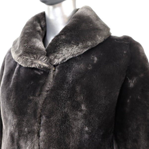 Gray Mouton Jacket- Size S