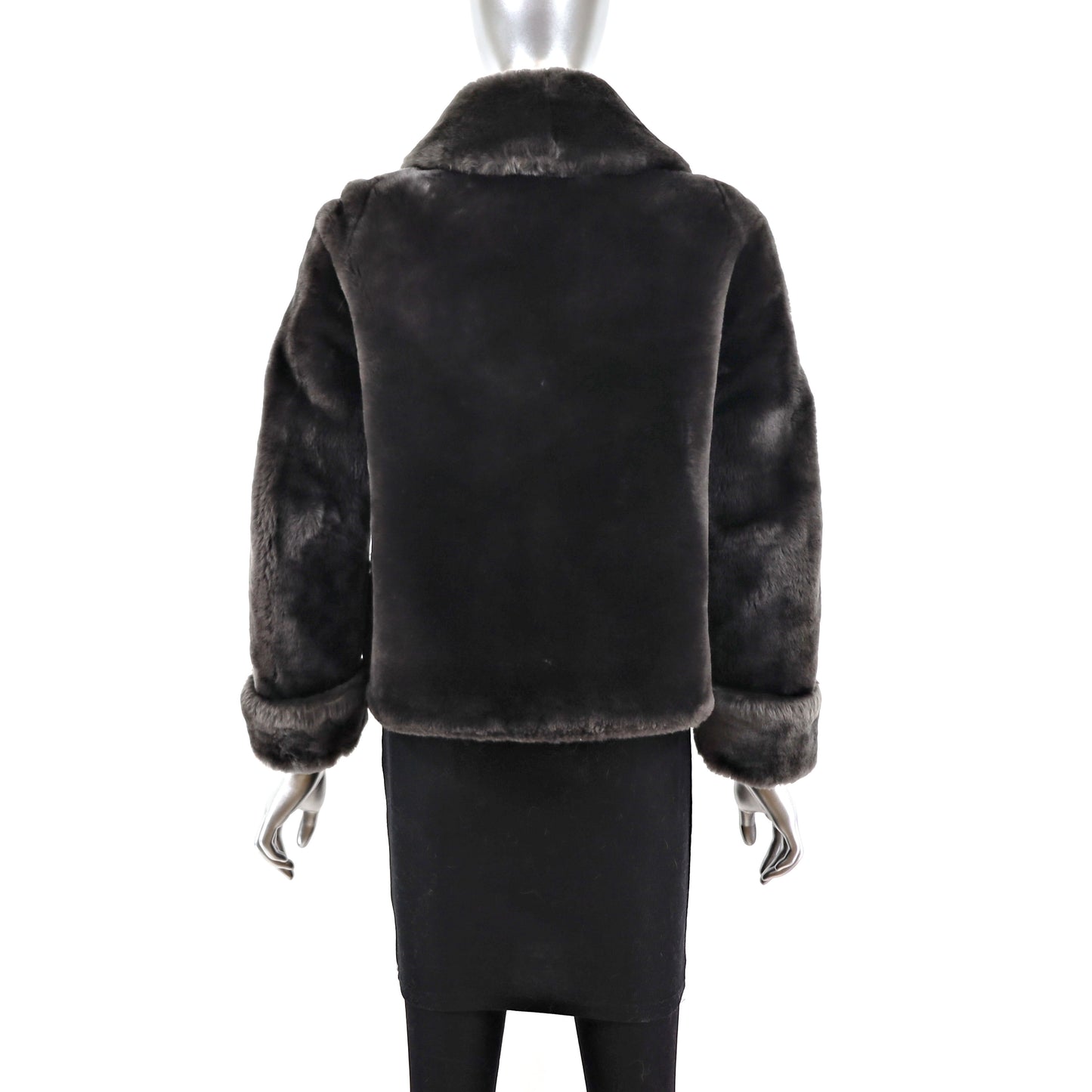 Gray Mouton Jacket- Size S