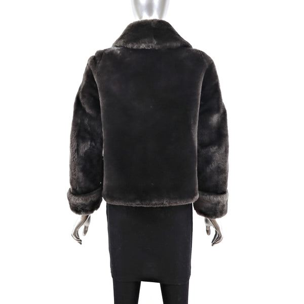 Gray Mouton Jacket- Size S