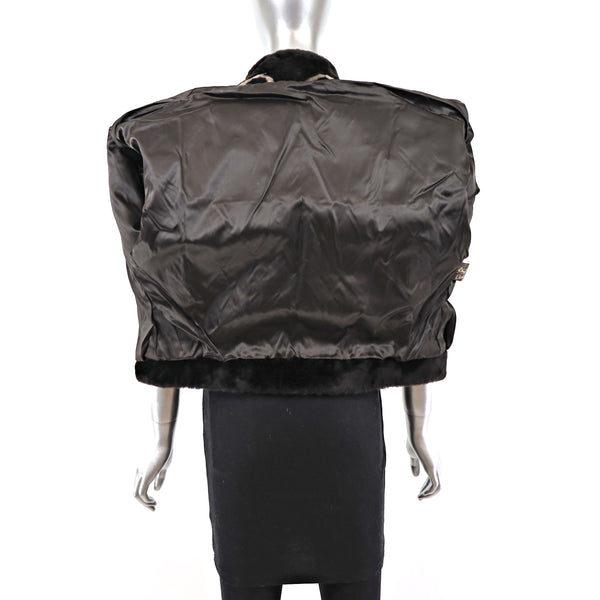 Mouton Jacket with Design- Size M
