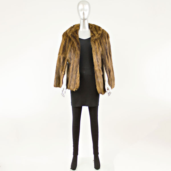 Muskrat Cape - Size Free (M) ( Vintage Furs)