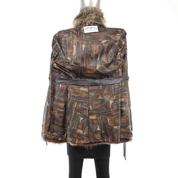 Muskrat Jacket with Raccoon Collar- Size S