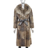 Muskrat Coat with Raccoon Collar- Size S