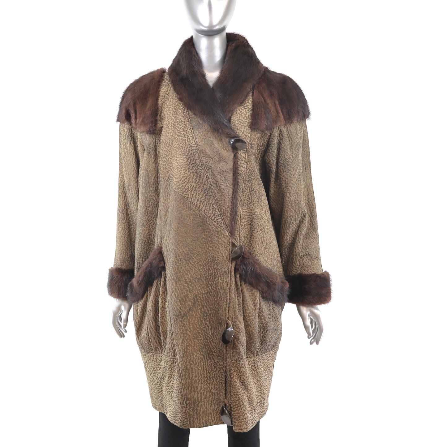 Muskrat with Leather Jacket- Size M