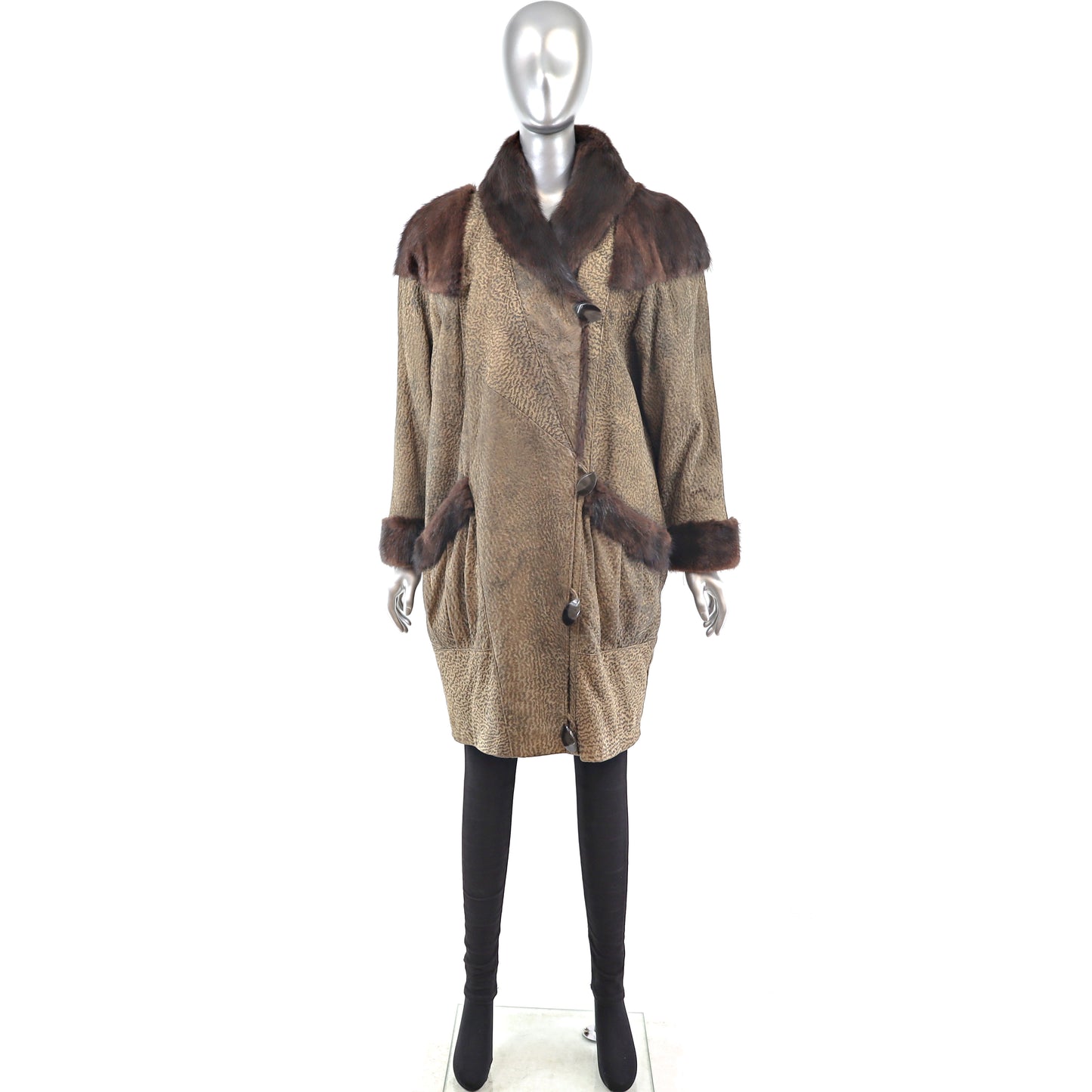 Muskrat with Leather Jacket- Size M