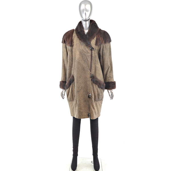 Muskrat with Leather Jacket- Size M-L