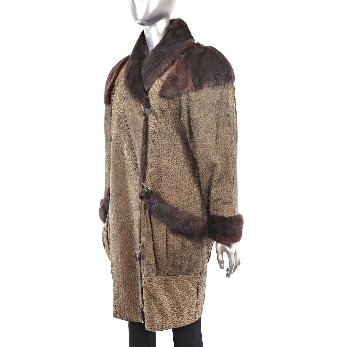 Muskrat with Leather Jacket- Size M