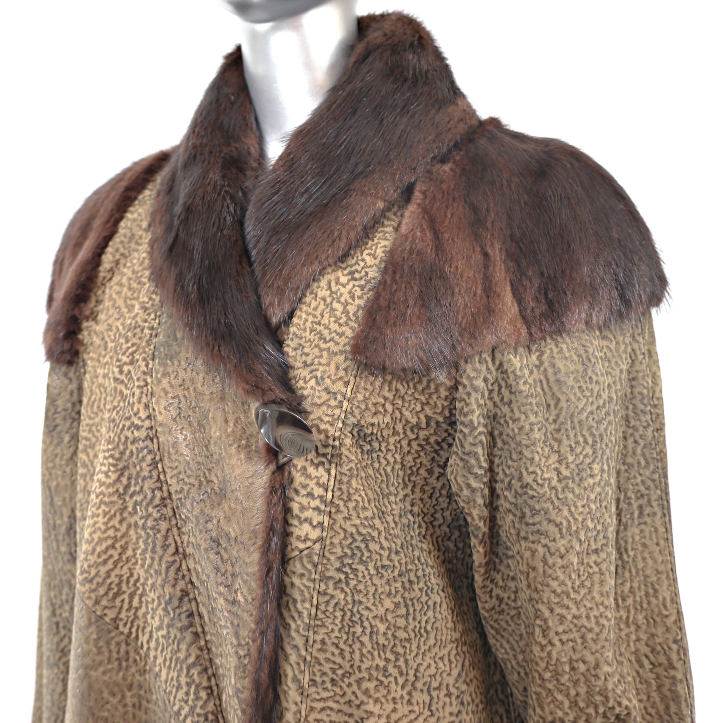 Muskrat with Leather Jacket- Size M
