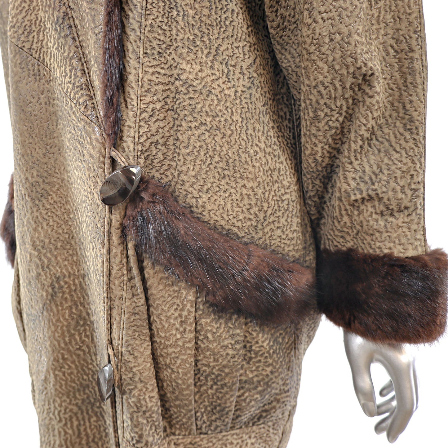 Muskrat with Leather Jacket- Size M