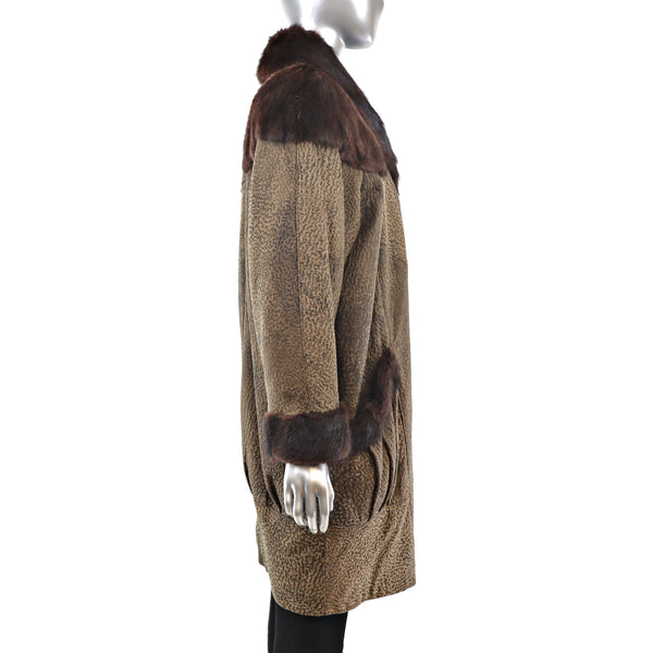 Muskrat with Leather Jacket- Size M-L