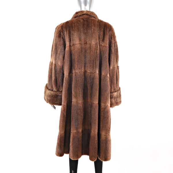 Redish Mahogany Muskrat Fur Coat Size M-L