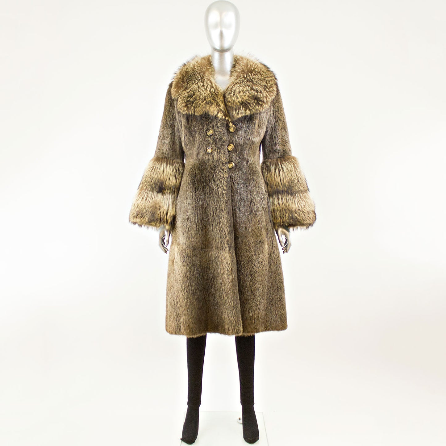 Nutria Coat with Raccoon - Size S