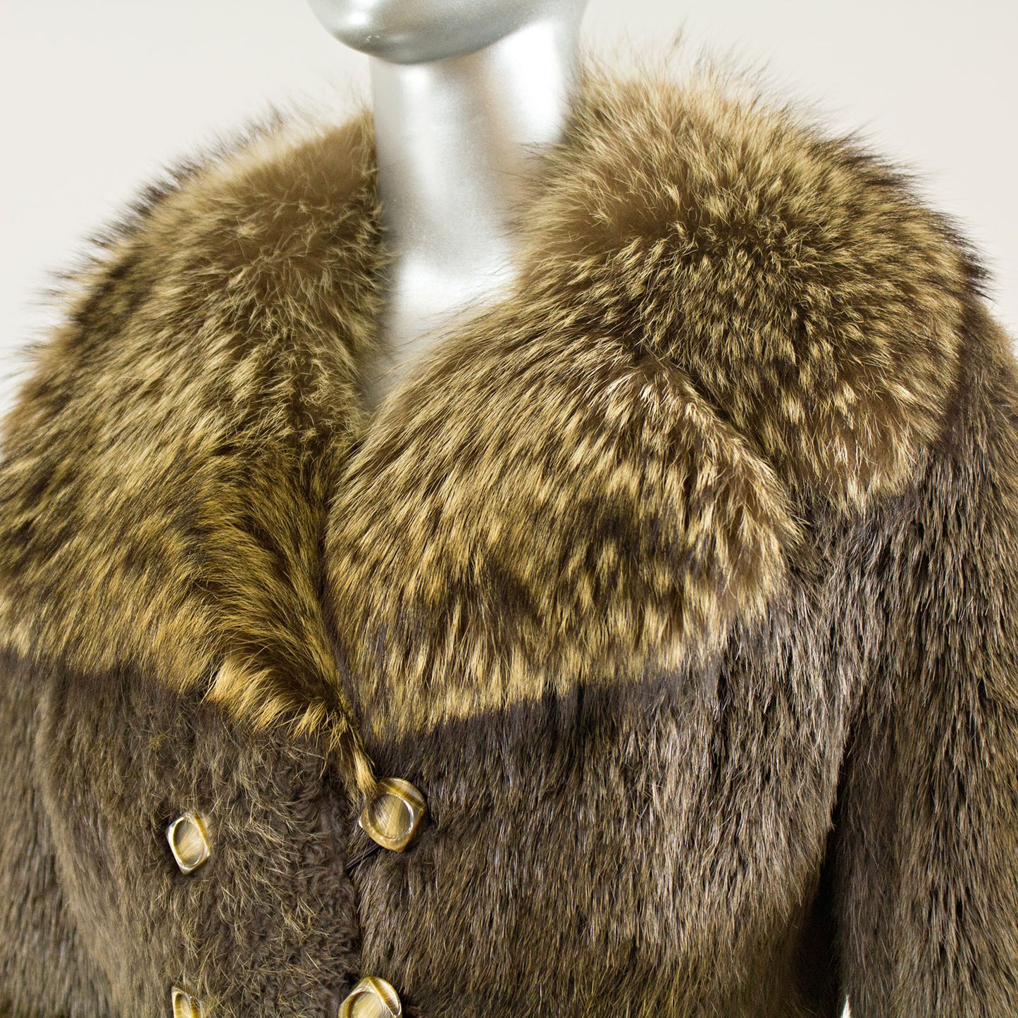 Nutria Coat with Raccoon - Size S