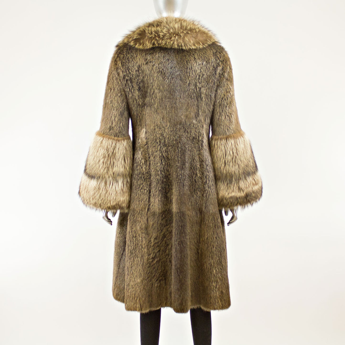 Nutria Coat with Raccoon - Size S