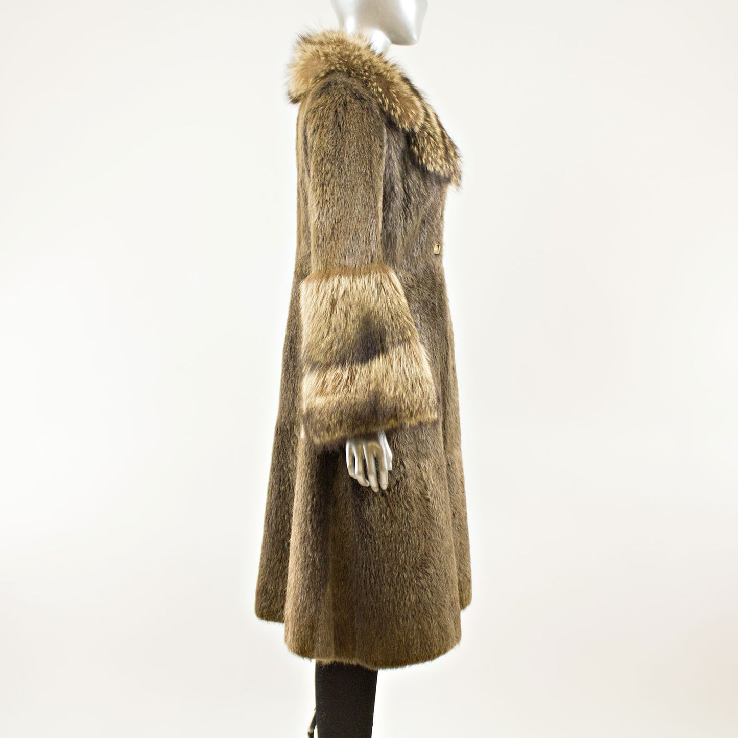 Nutria Coat with Raccoon - Size S