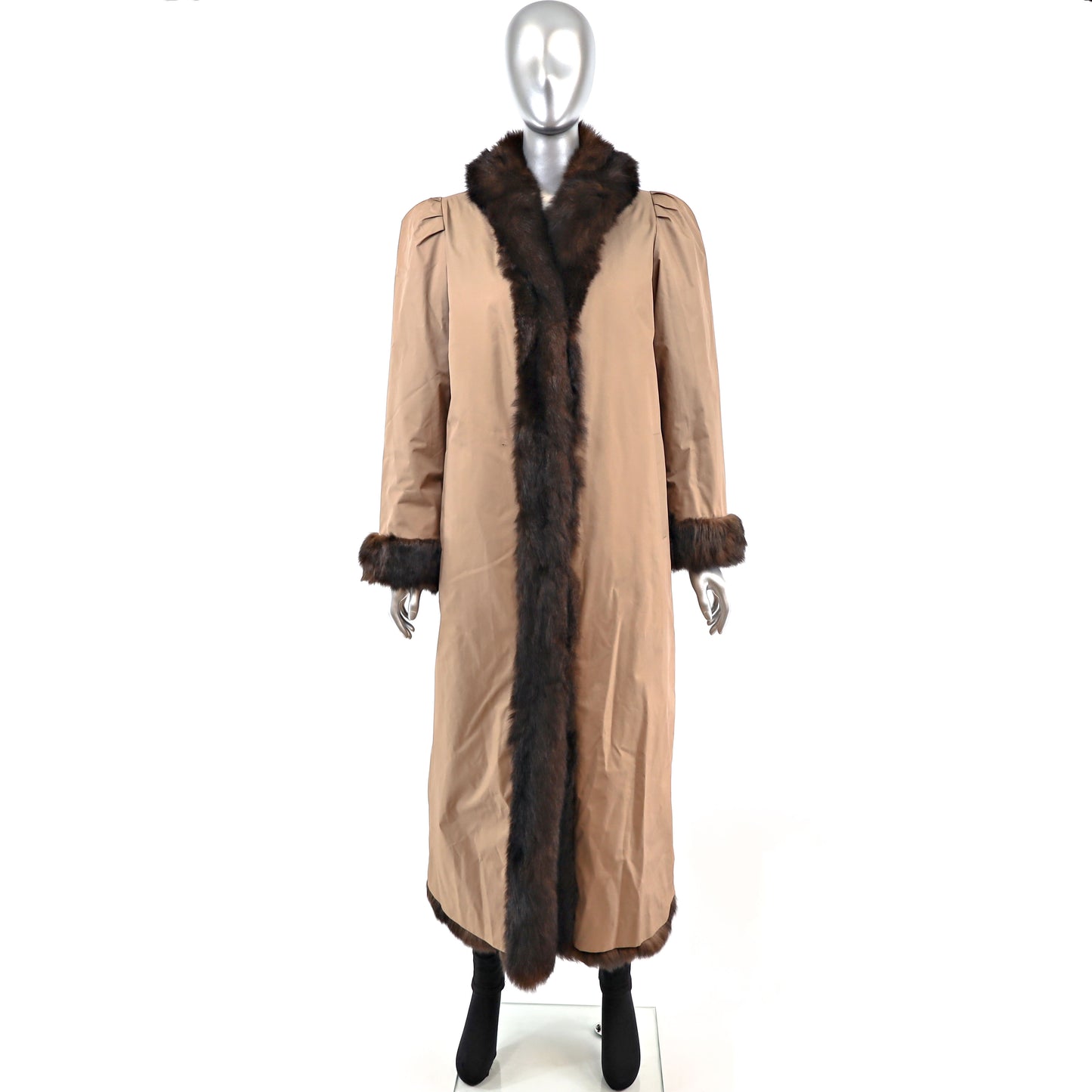 Opossum Coat Reversible to Taffeta- Size M