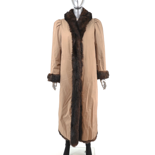 Opossum Coat Reversible to Taffeta- Size M