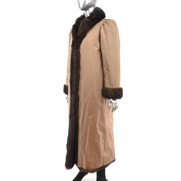 Opossum Coat Reversible to Taffeta- Size M